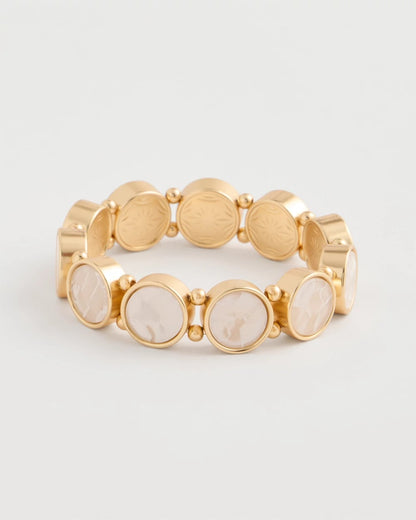 Chico's Pearlescent Goldtone Stretch Bracelet