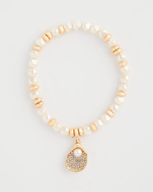 Chico's Pearlescent Stretch Charm Bracelet