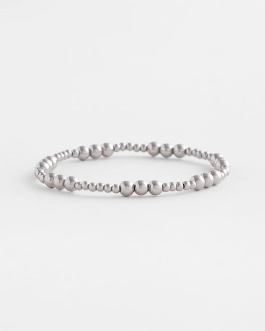 Chico's Silver-tone Small Bead Stretch Bracelet