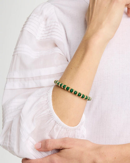 Chico's Green Gold Slice Stretch Bracelet