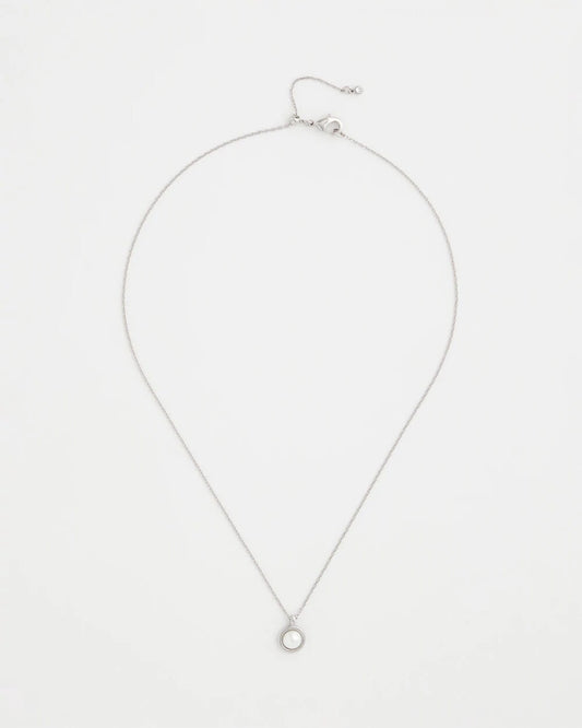 Chico's Silver Pearl Single Strand Necklace