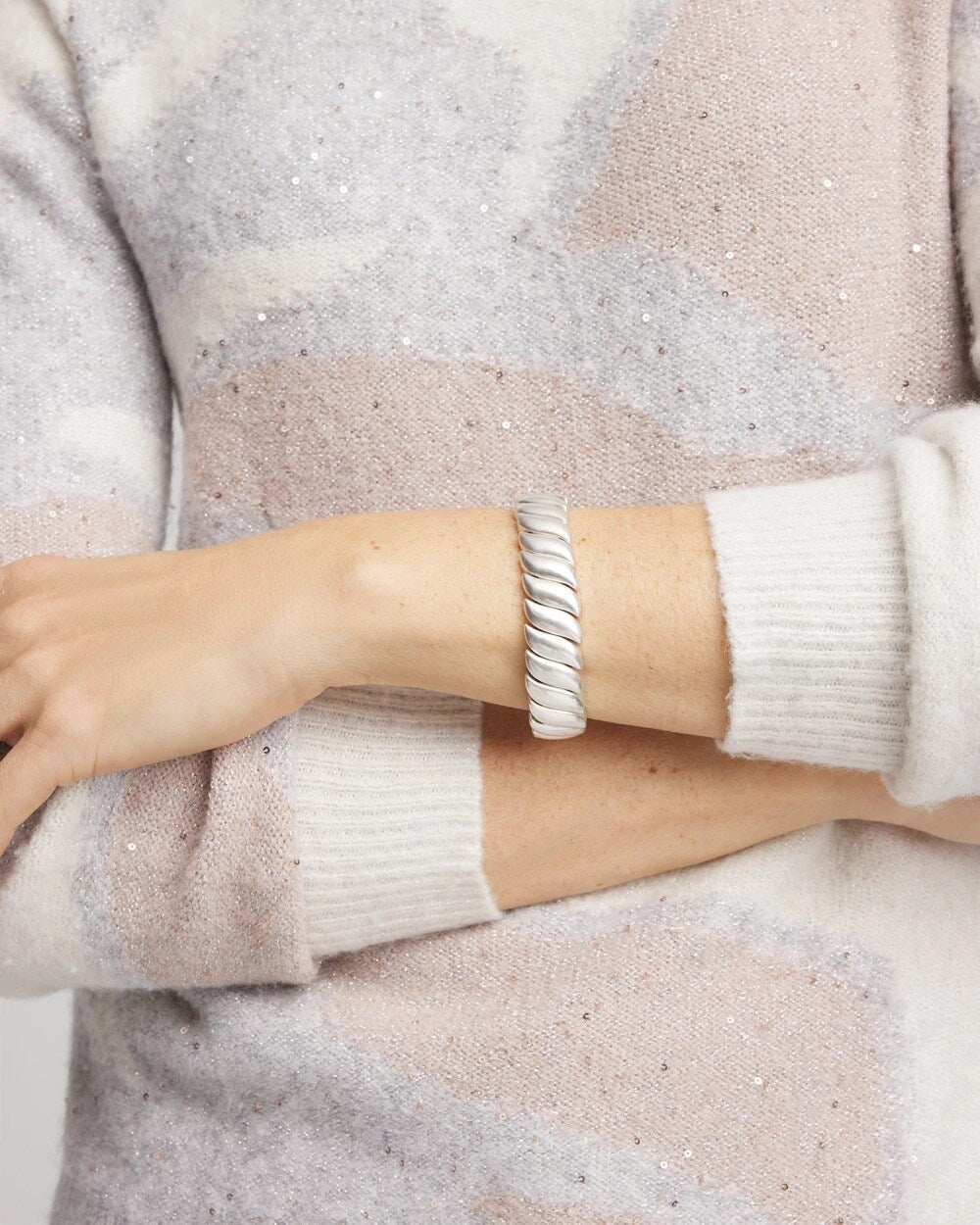 Chico's Matte Twist Stretch Bracelet