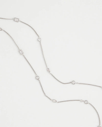 Chico's Fine Crystal Long Chain Necklace