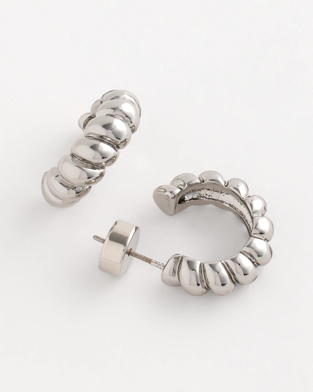Chico's No Droop® Silvertone Twisted Hoop Earrings