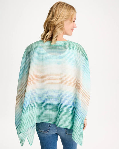 Chico's Ombre Coastal Printed Poncho