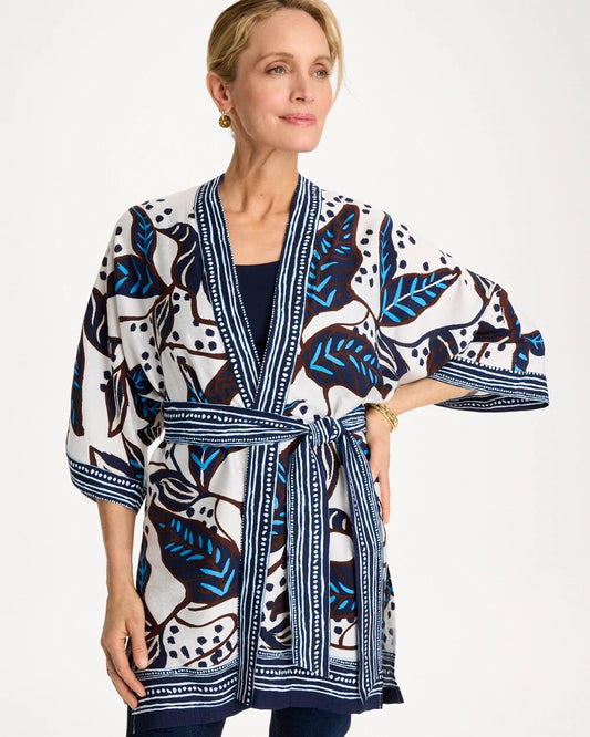 Chico's Printed Belted Kimono