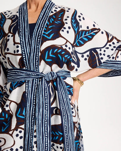 Chico's Printed Belted Kimono