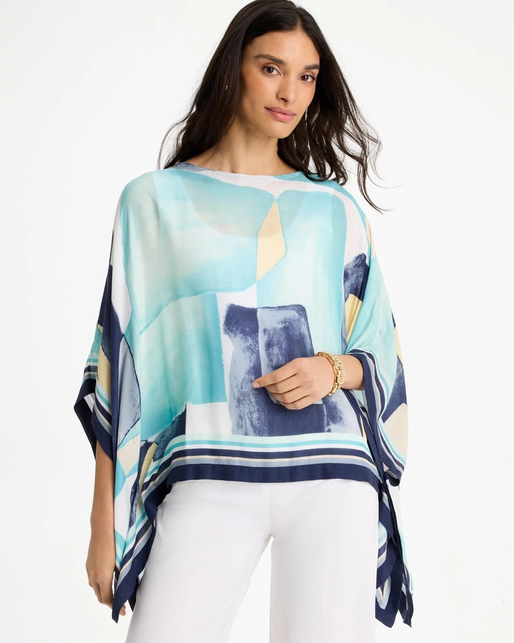 Chico's Woven Crepe Artisanal Poncho