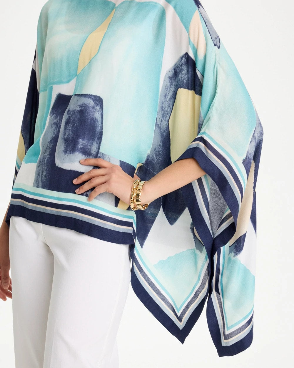 Chico's Woven Crepe Artisanal Poncho
