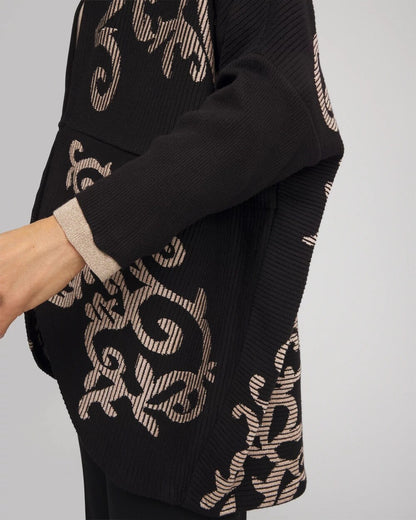 Chico's Ottoman Jacquard Cocoon Cardigan