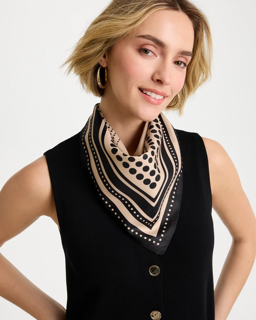 Chico's Polka Dot Square Scarf