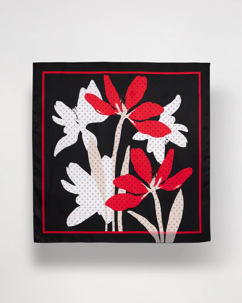 Chico's Polka Dot Floral Square Scarf