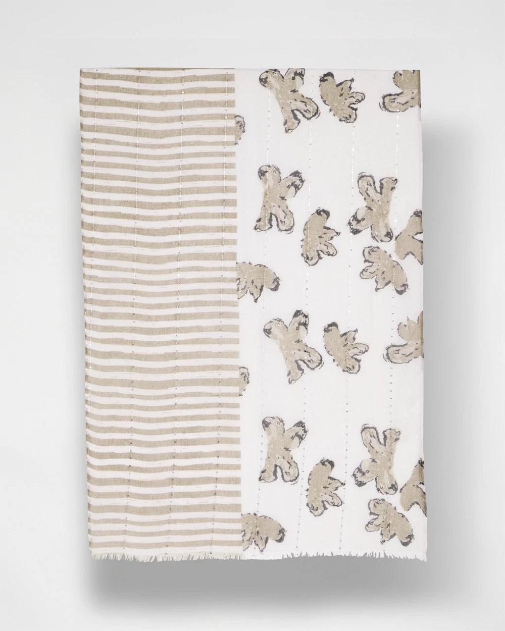 Chico's Striped Floral Oblong Scarf