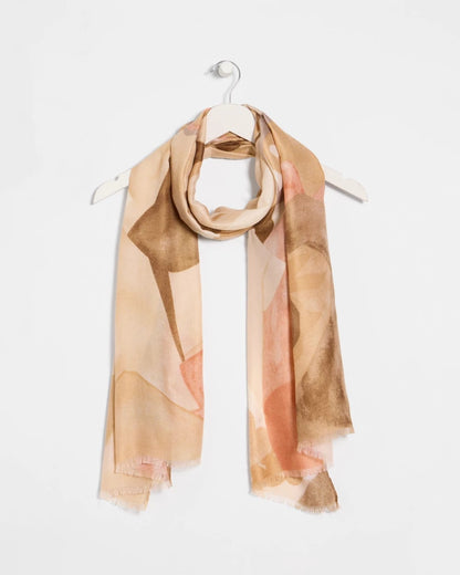 Chico's Neutral Floral Oblong Scarf