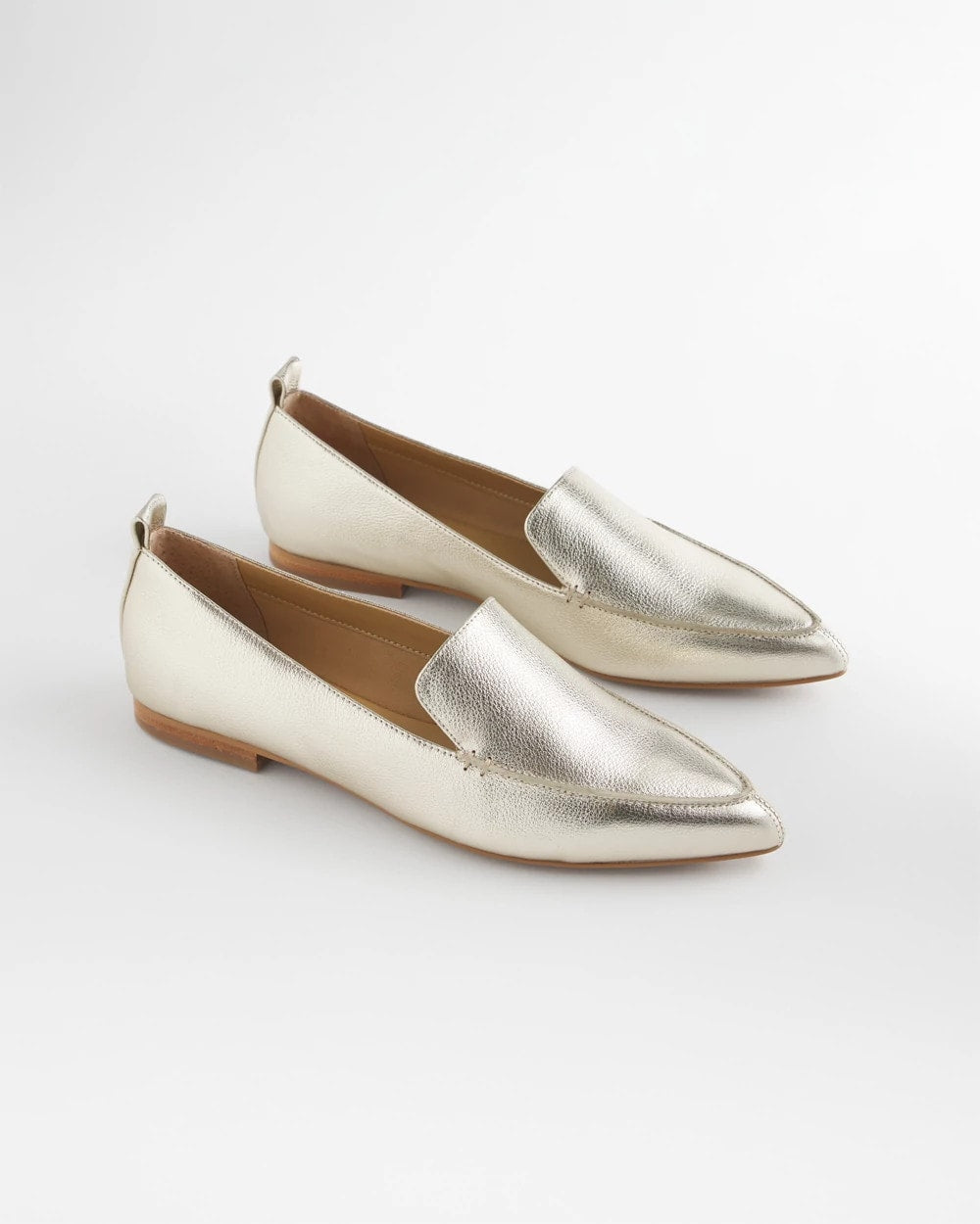 Chico's Gold Metallic Leather Loafer