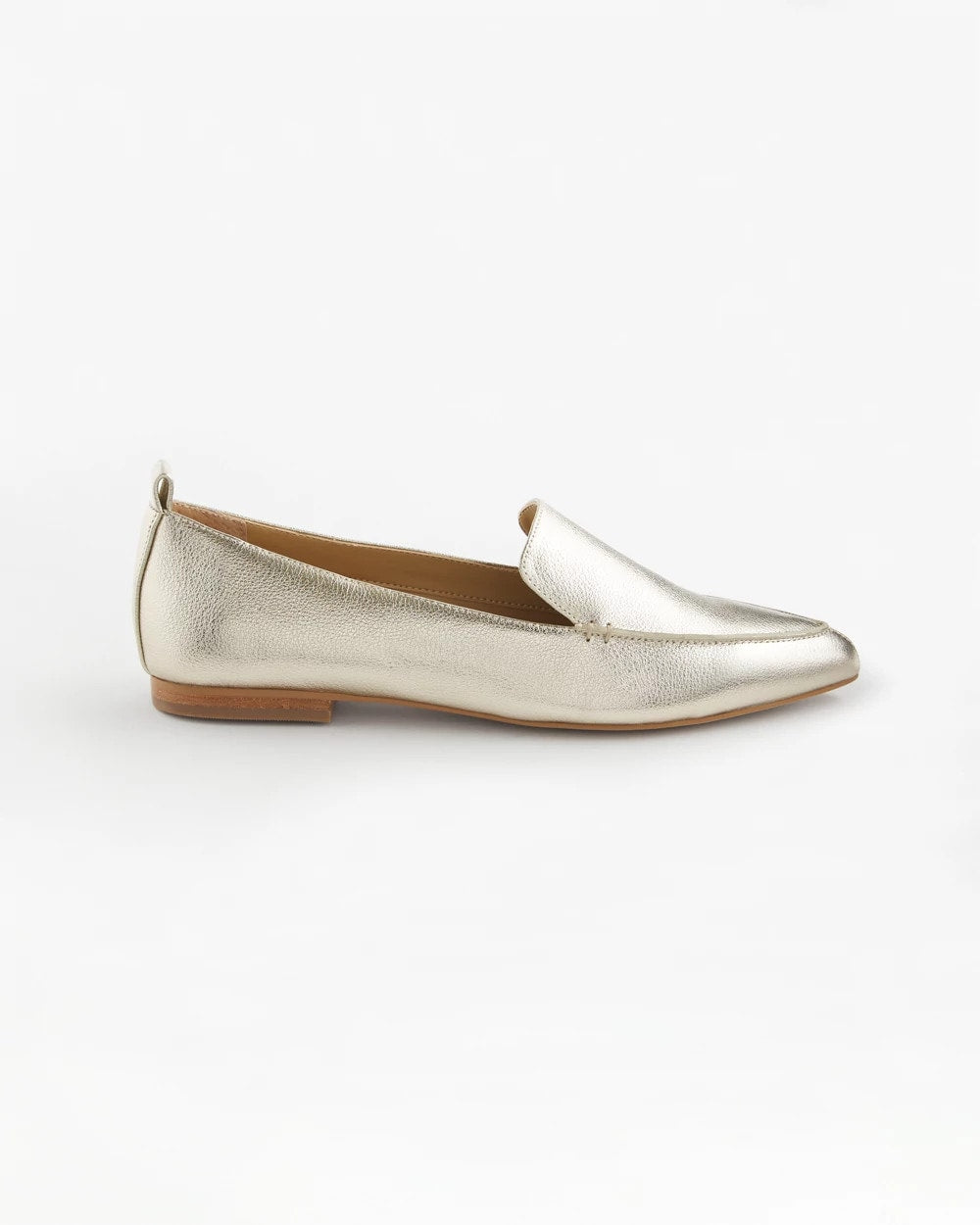 Chico's Gold Metallic Leather Loafer