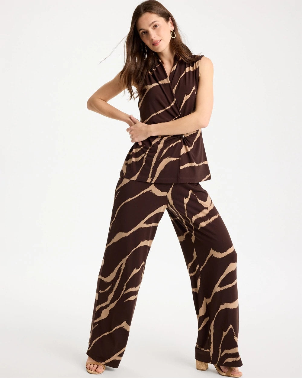 Chico's Travelers™ Zebra Knit Wide-Leg Pants