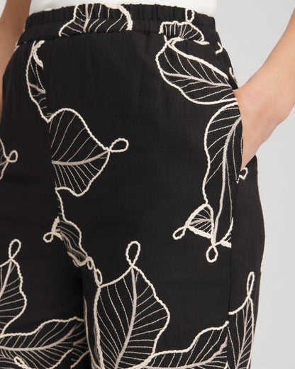 Chico's Embroidered Wide-Leg Cropped Pants