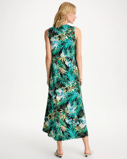 Chico's Palm Printed Knit Maxi Dress