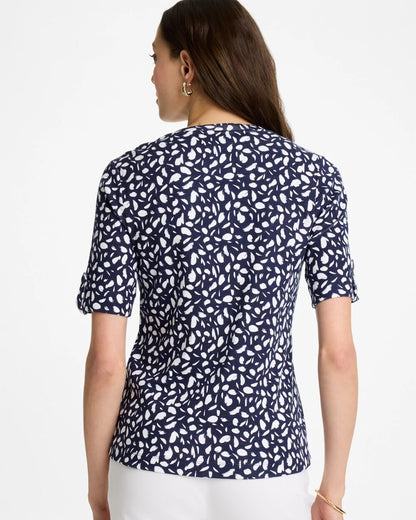 Chico's Printed Pima V-Neck Tee