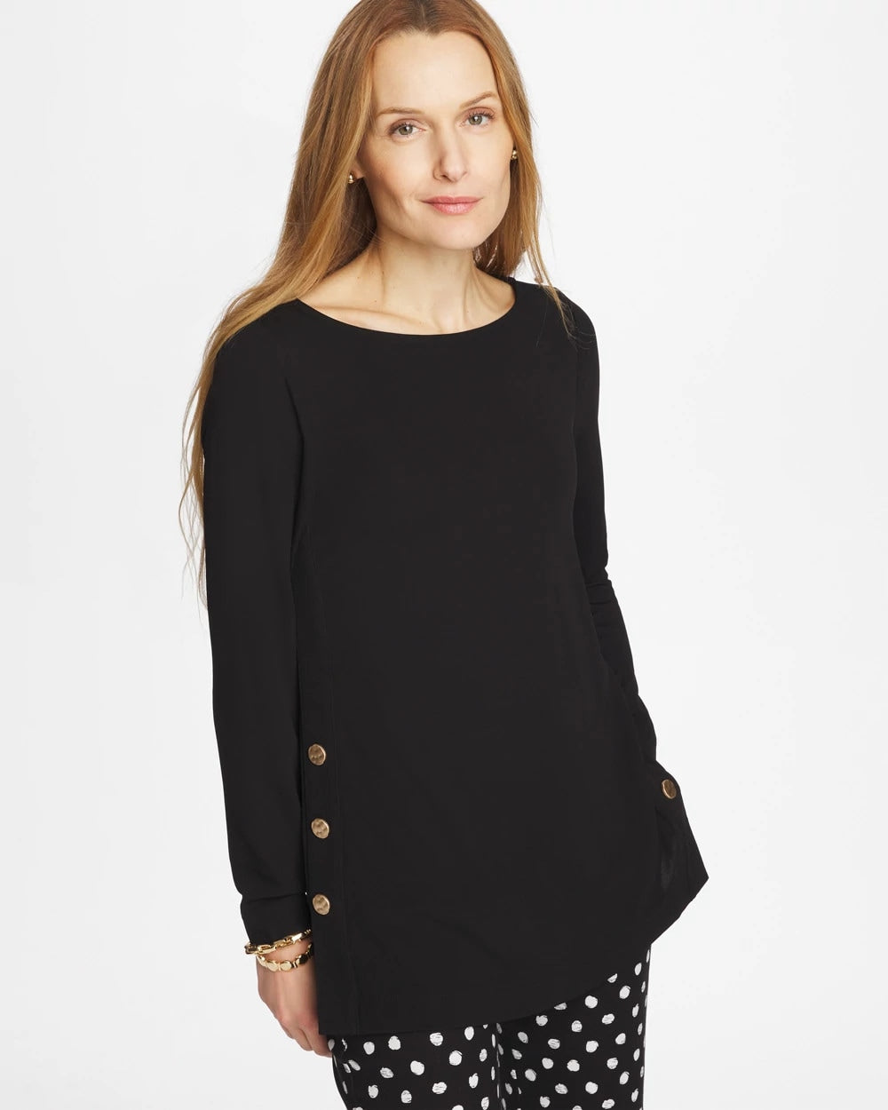 Chico's Matte Jersey Button Tunic