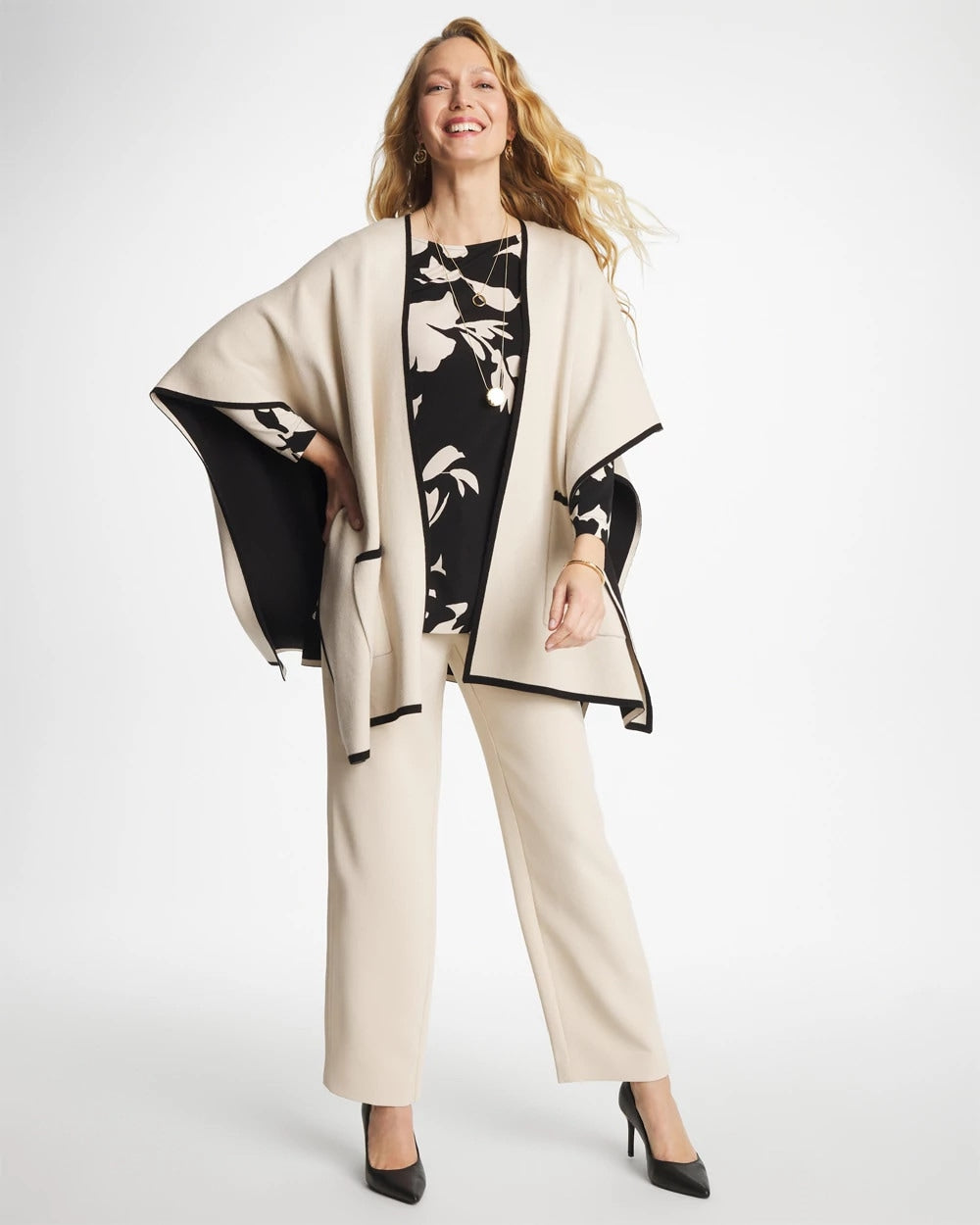 Chico's Blossom Matte Jersey Button Tunic
