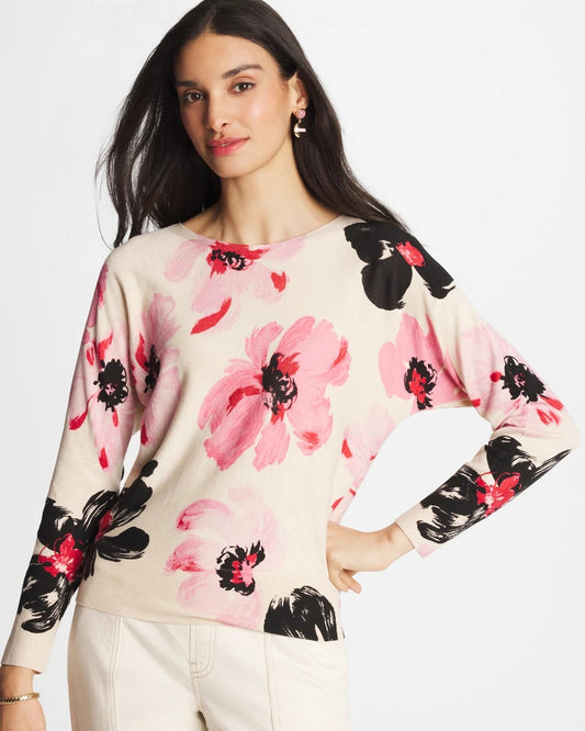 Chico's Printed Bateau Dolman Pullover
