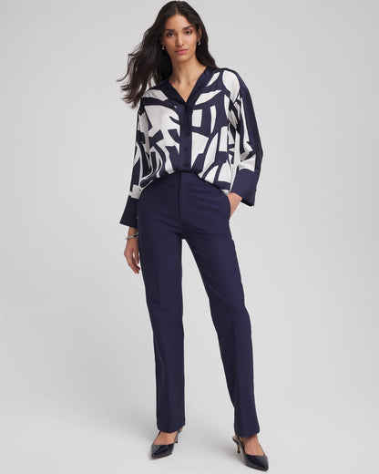 Chico's Cotton Straight-Leg Trousers