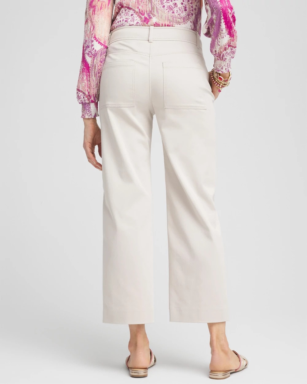 Chico's Stretch Sateen Straight Cropped Pants