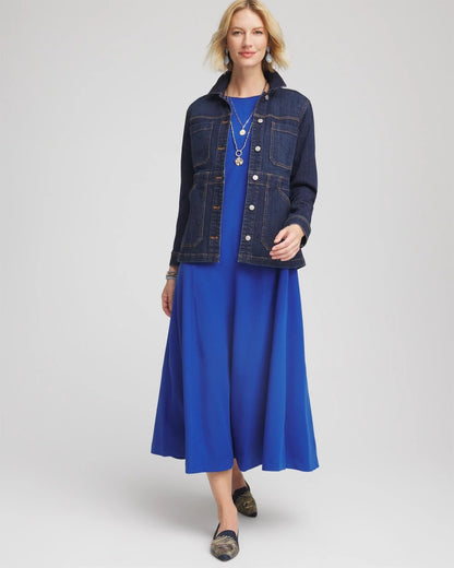 Chico's Seamed Crepe Maxi Dress