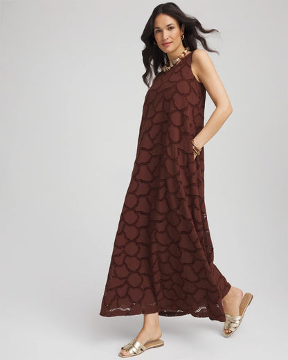 Chico's Eyelet Cutout Maxi Tank Dress