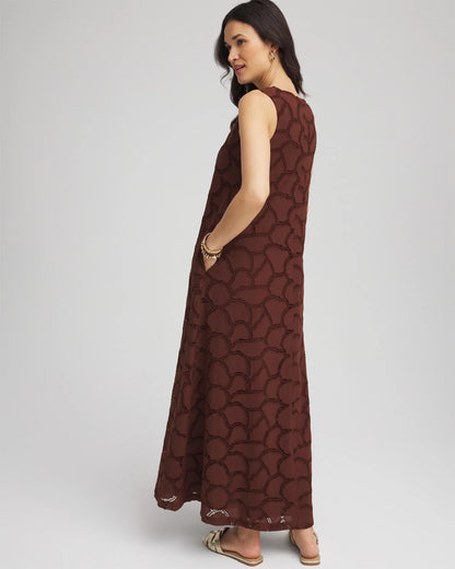 Chico's Eyelet Cutout Maxi Tank Dress
