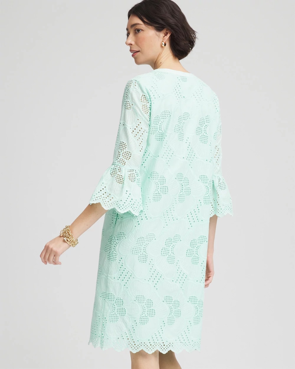 Chico's Eyelet Cotton Voile Dress