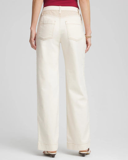 Chico's Sea Salt High-Rise Frayed Jeans