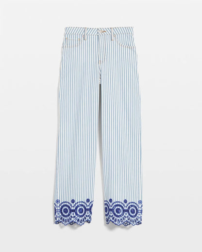 Chico's Eyelet High-Rise Wide Cropped Jeans