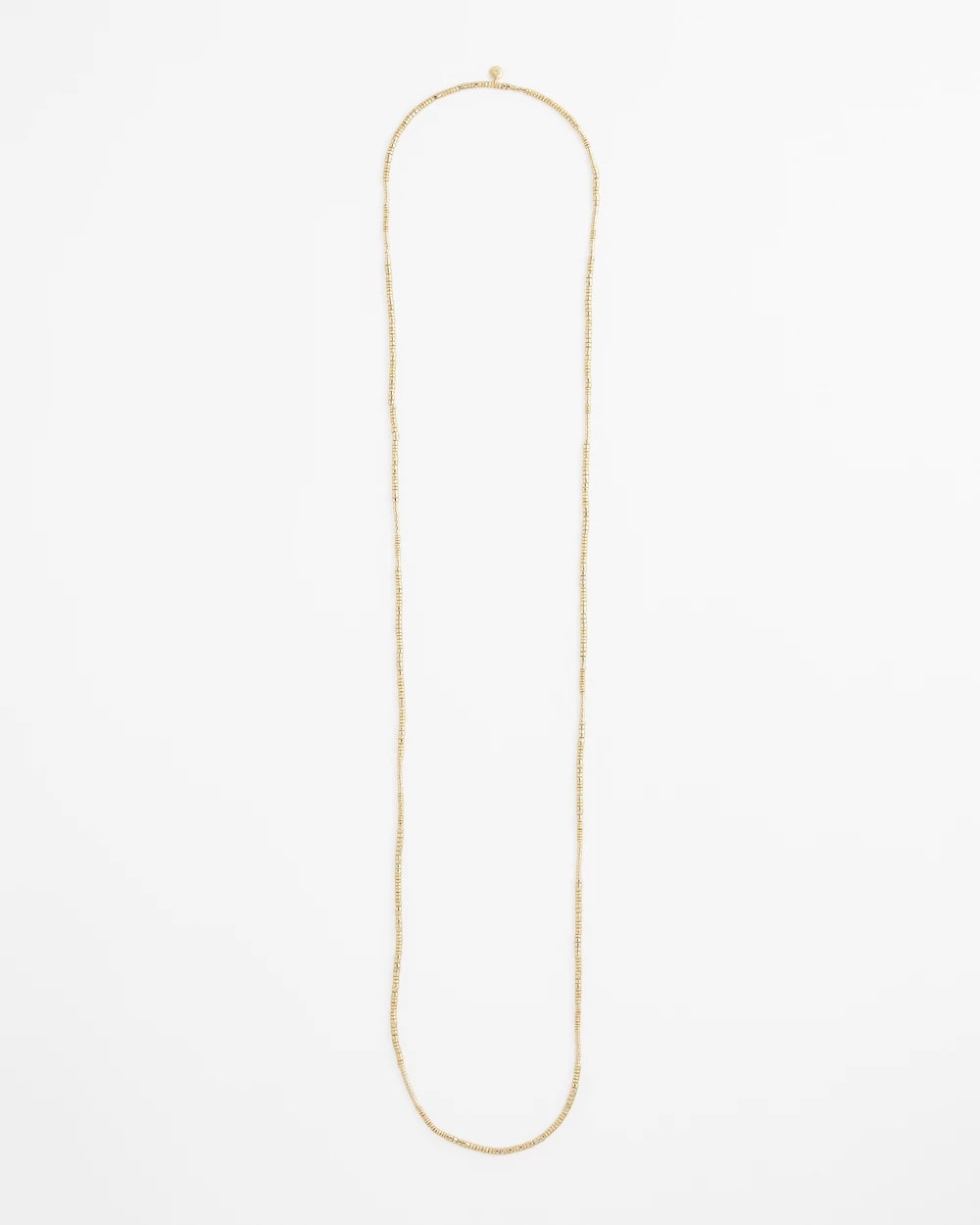 Chico's Long Goldtone Seed Bead Necklace