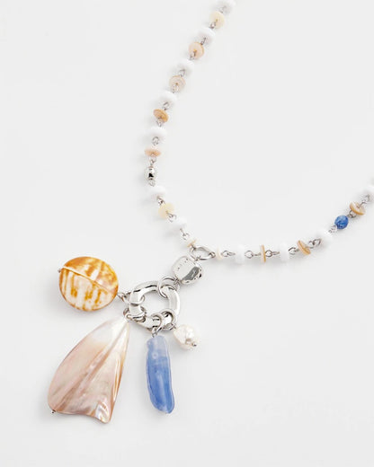 Chico's Seashell Beaded Pendant Necklace