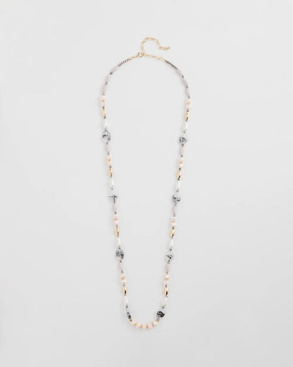 Chico's Pink Art Deco Beaded Necklace