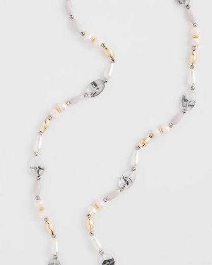 Chico's Pink Art Deco Beaded Necklace