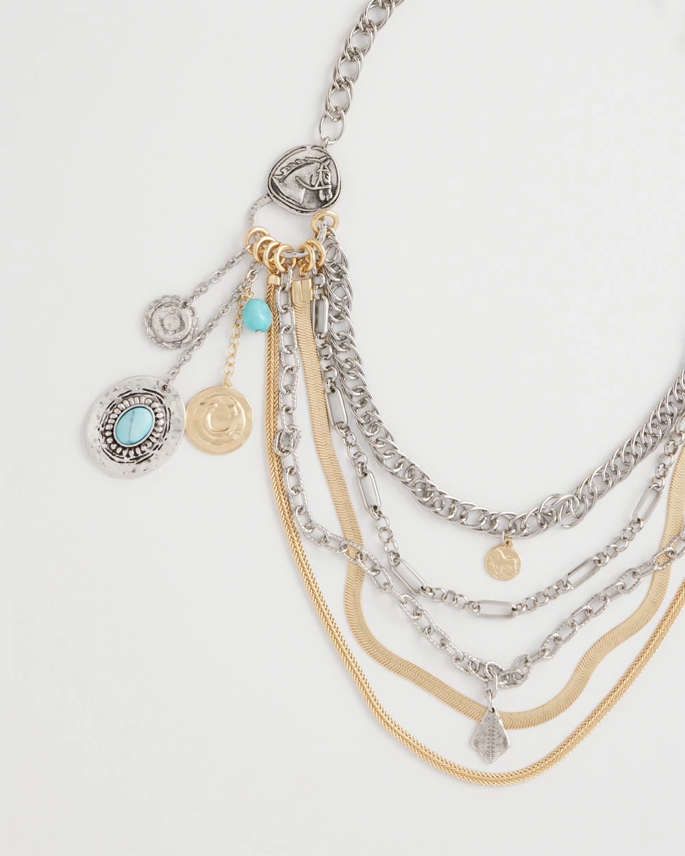 Chico's Equestrian Mixed-Metal Multistrand Necklace