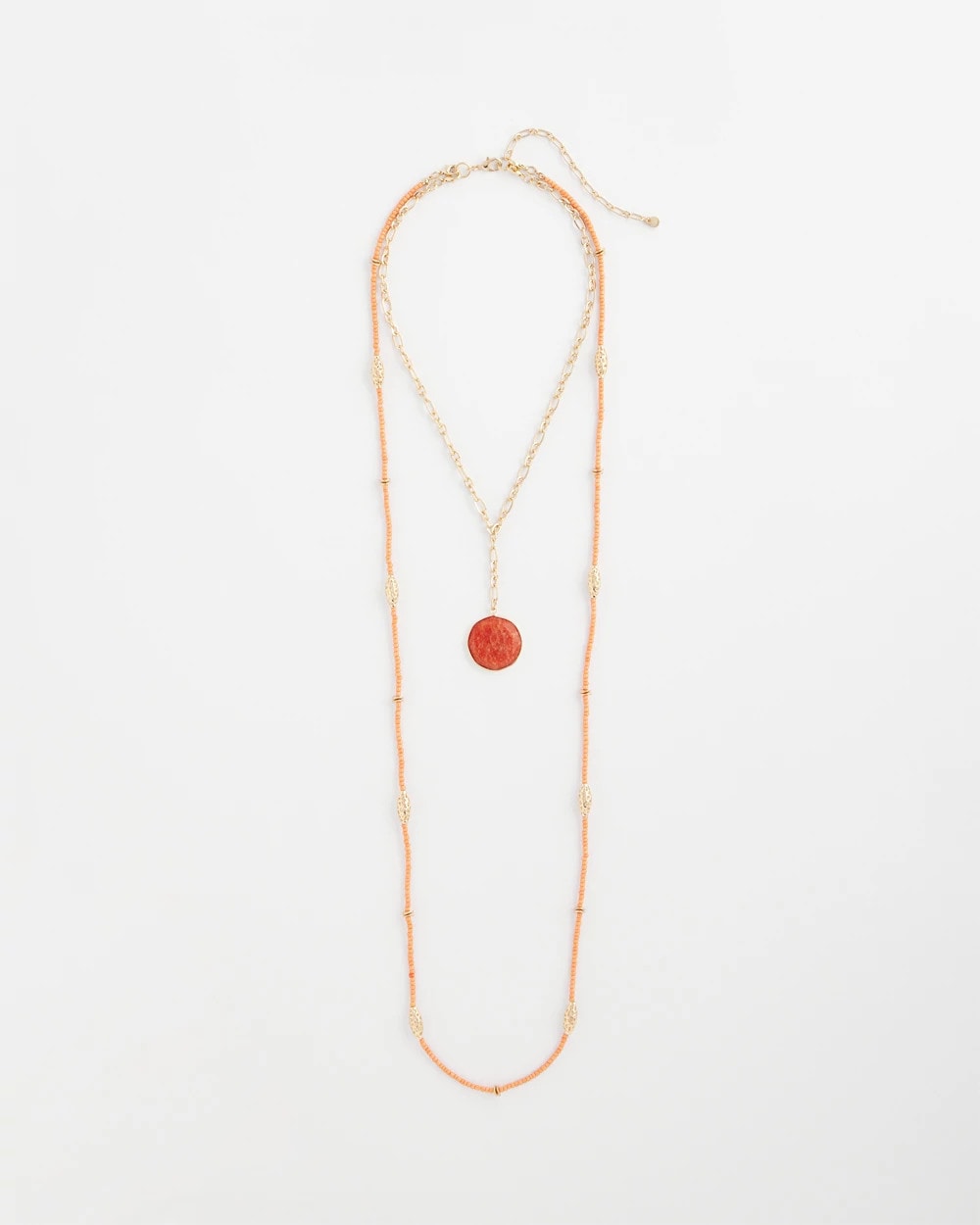 Chico's Convertible Beaded Pendant Necklace