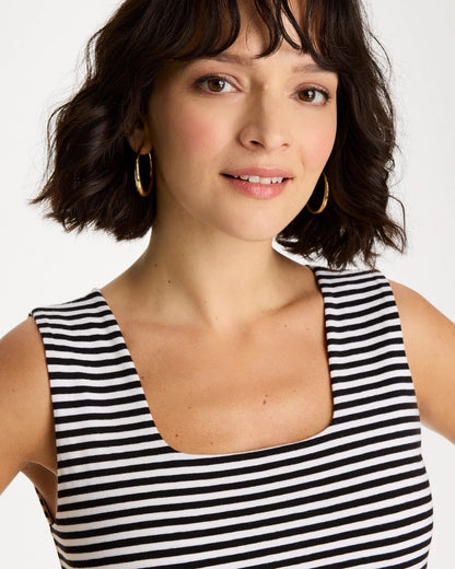Chico's Striped Contour Cotton™ Square Neck Tank