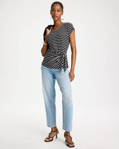 Chico's Striped Tie-Front Tee