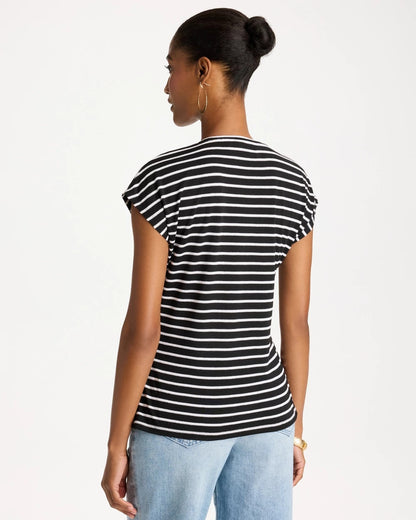 Chico's Striped Tie-Front Tee