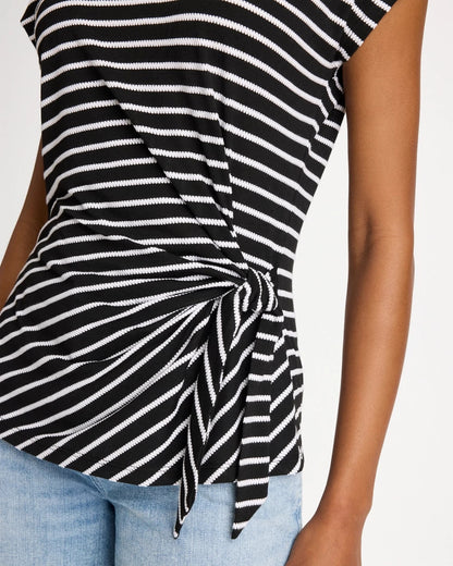 Chico's Striped Tie-Front Tee