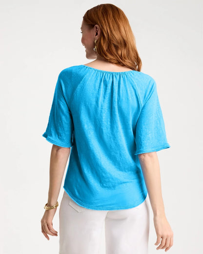 Chico's Linen Fringed Tee