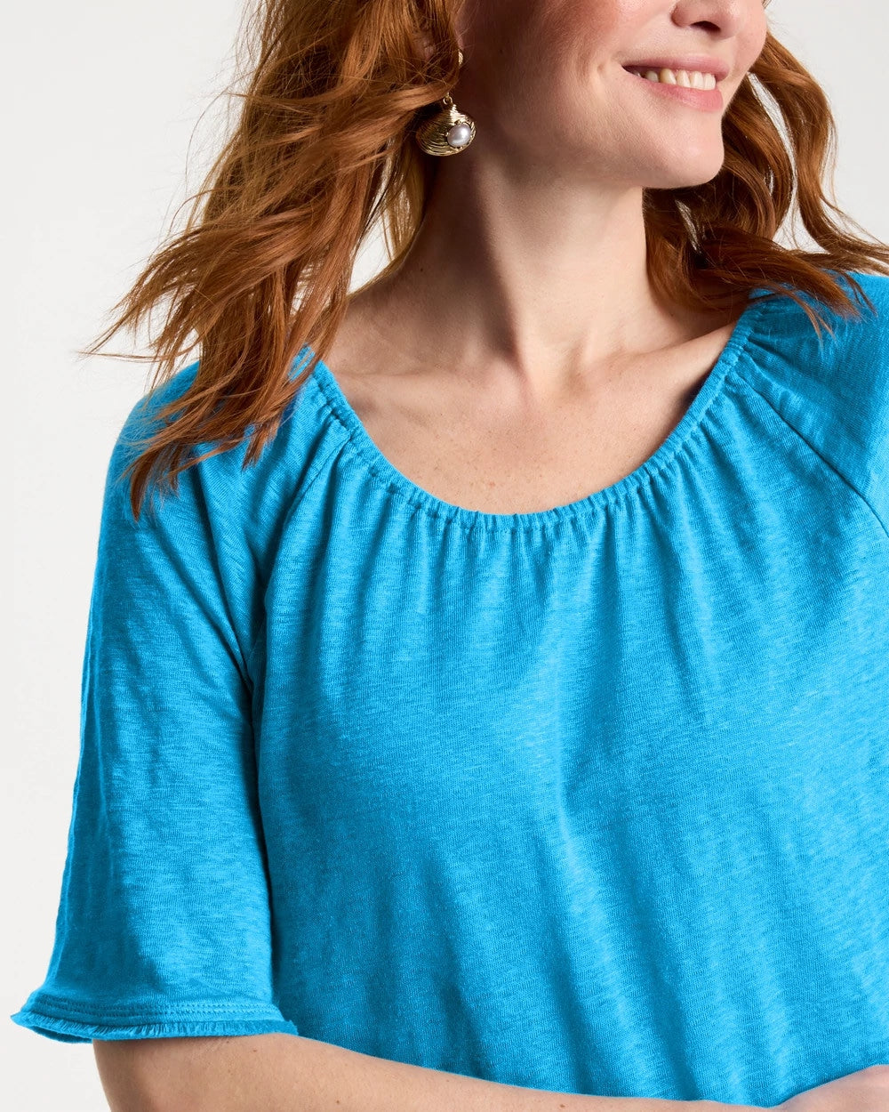 Chico's Linen Fringed Tee