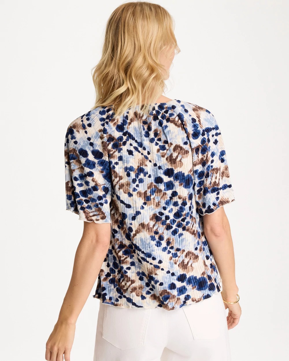 Chico's Printed Bodre Tee
