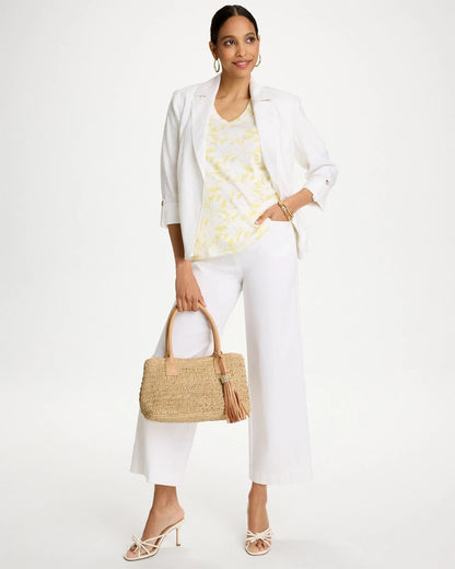 Chico's Printed Pima Elbow-Sleeve Tee