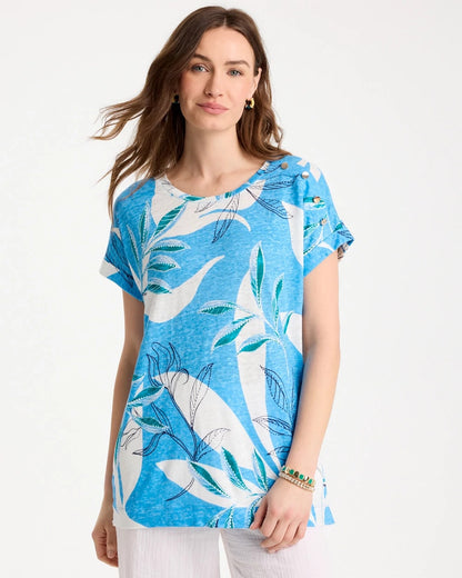 Chico's Printed Linen Button Tunic